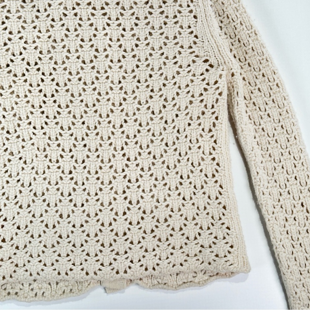 Vince Cashmere Cardigan XS Open Knit Lightweight Cream - Picture 8 of 11